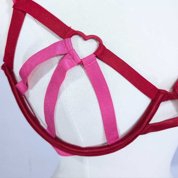 Victoria's Secret Very Sexy Open Cup Cage Bra Medium DD New Women Valentine's - Picture 5 of 9